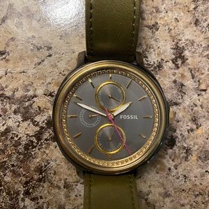 Women’s Fossil watch with leather band
